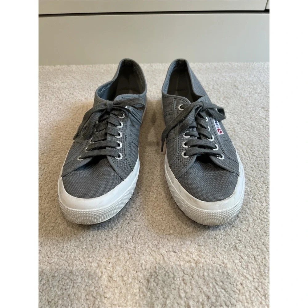 Superga 2750 Cotu Classic Gray Canvas Low Top Sneakers Mens 7.5 Women 9 Skate